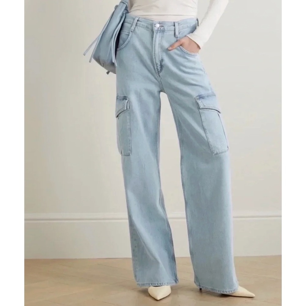 AGOLDE Minka Wide Leg Cargo Jeans in Realm Light Wash
